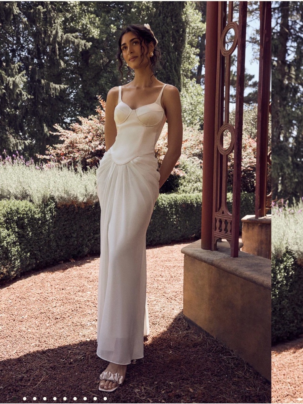 Meshki Leila Satin Corset Maxi Dress - Ivory NWT